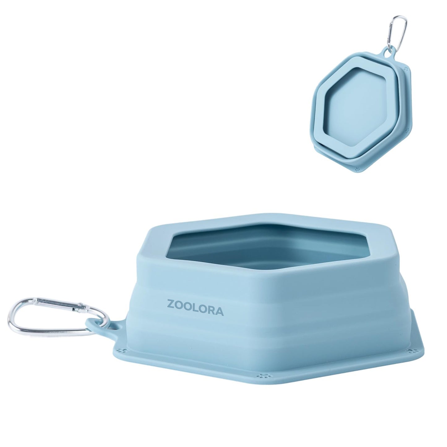 Zoolora No Splash Dog Travel Bowls for Cars (Morandi Blue)