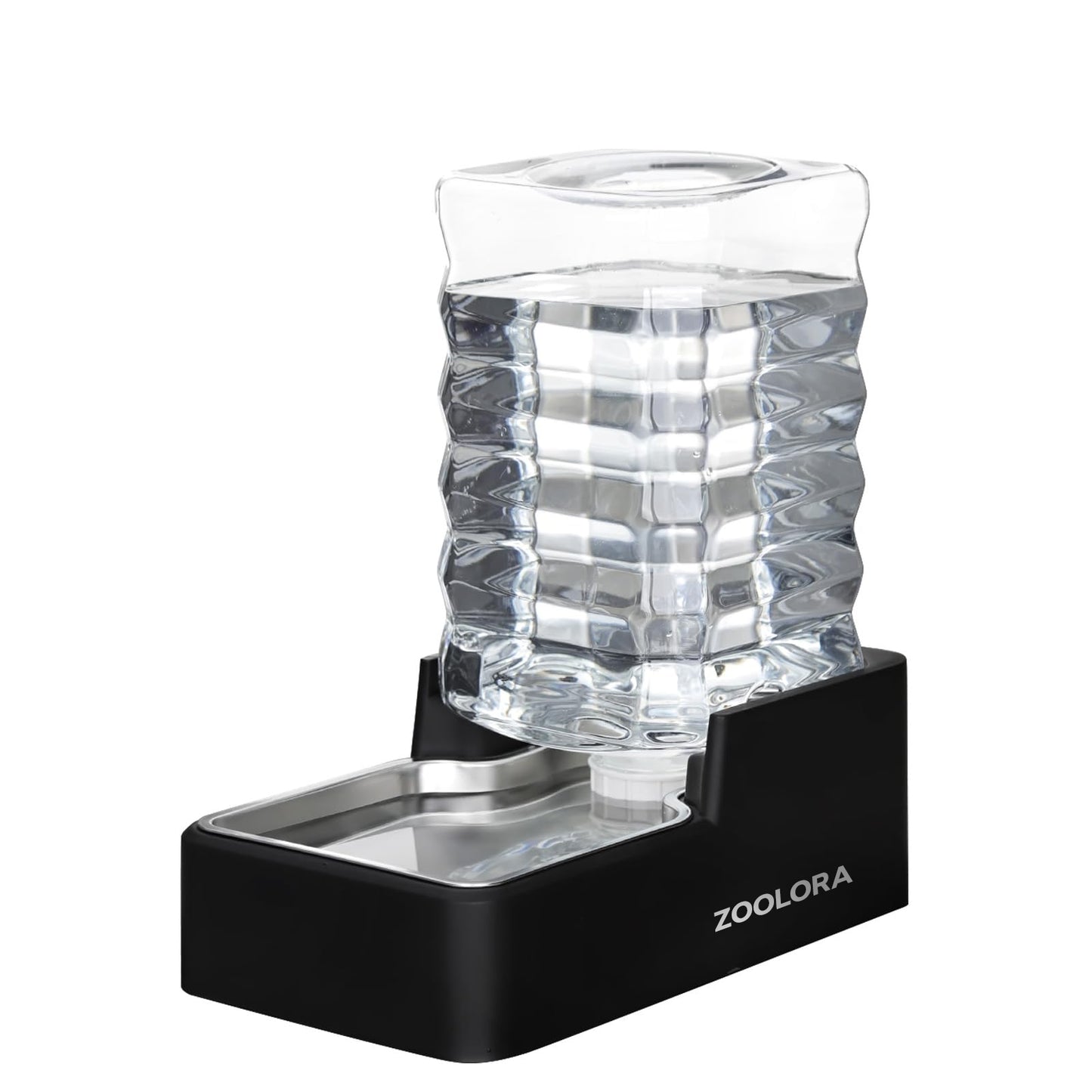 Zoolora 7.5L Stainless Steel Automatic Gravity Water Feeder (Black)
