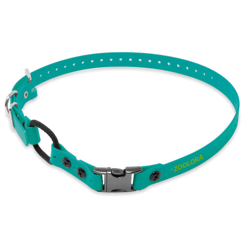 Zoolora Quick Snap Bungee Dog Collar (Teal, Biothane)