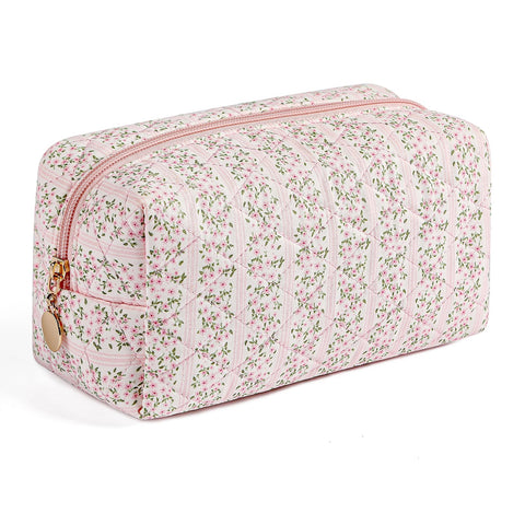 Zoolora Floral Flowers Zipper Make Up Pouch for Women Girls